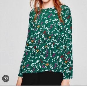 ZARA Green Floral Blouse